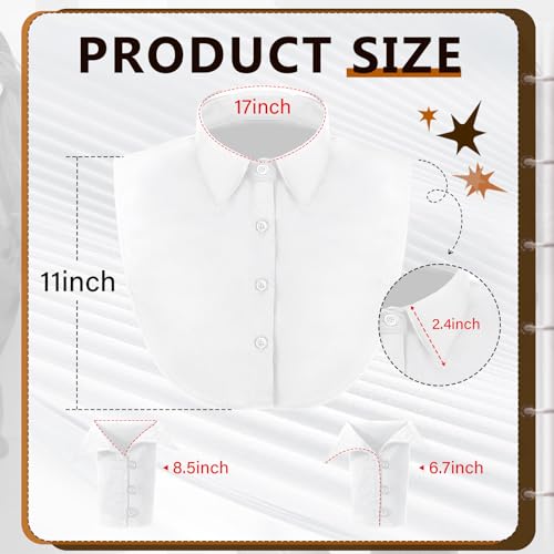 3 Pack Dickey Collar for Women Detachable Fake Collar for Shirts with Cuffs Half False Blouse Dickey2