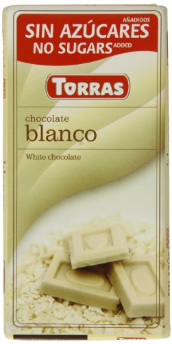 Torras No Added Sugar White Chocolate Bar, 75 Grams