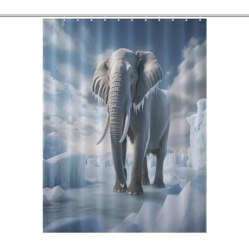 Rideau de douche éléphant en textile imperméable de qualité supérieure 140x183