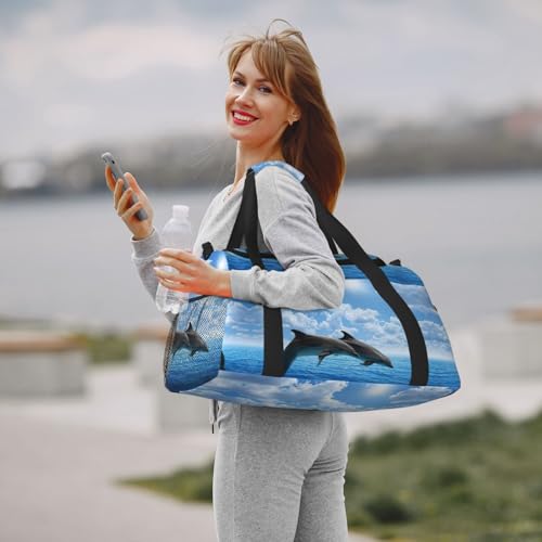 Sac de nuit dauphins noir taille unique pour weekend et sport