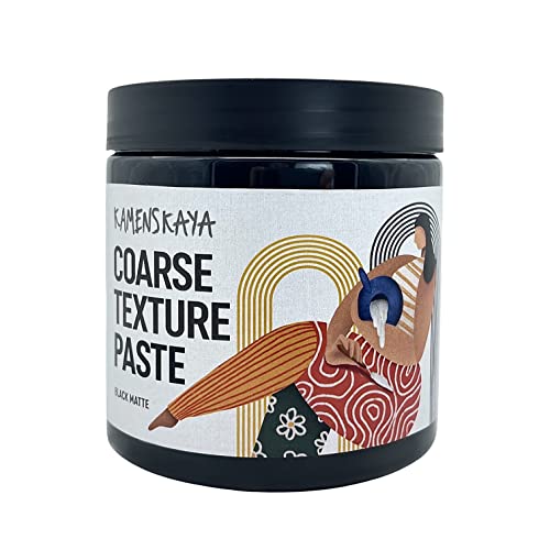 Kamenskaya Grobe Texturpaste/Modellierpaste, Acrylmedium, 500 ml (Schwarz matt) Cover