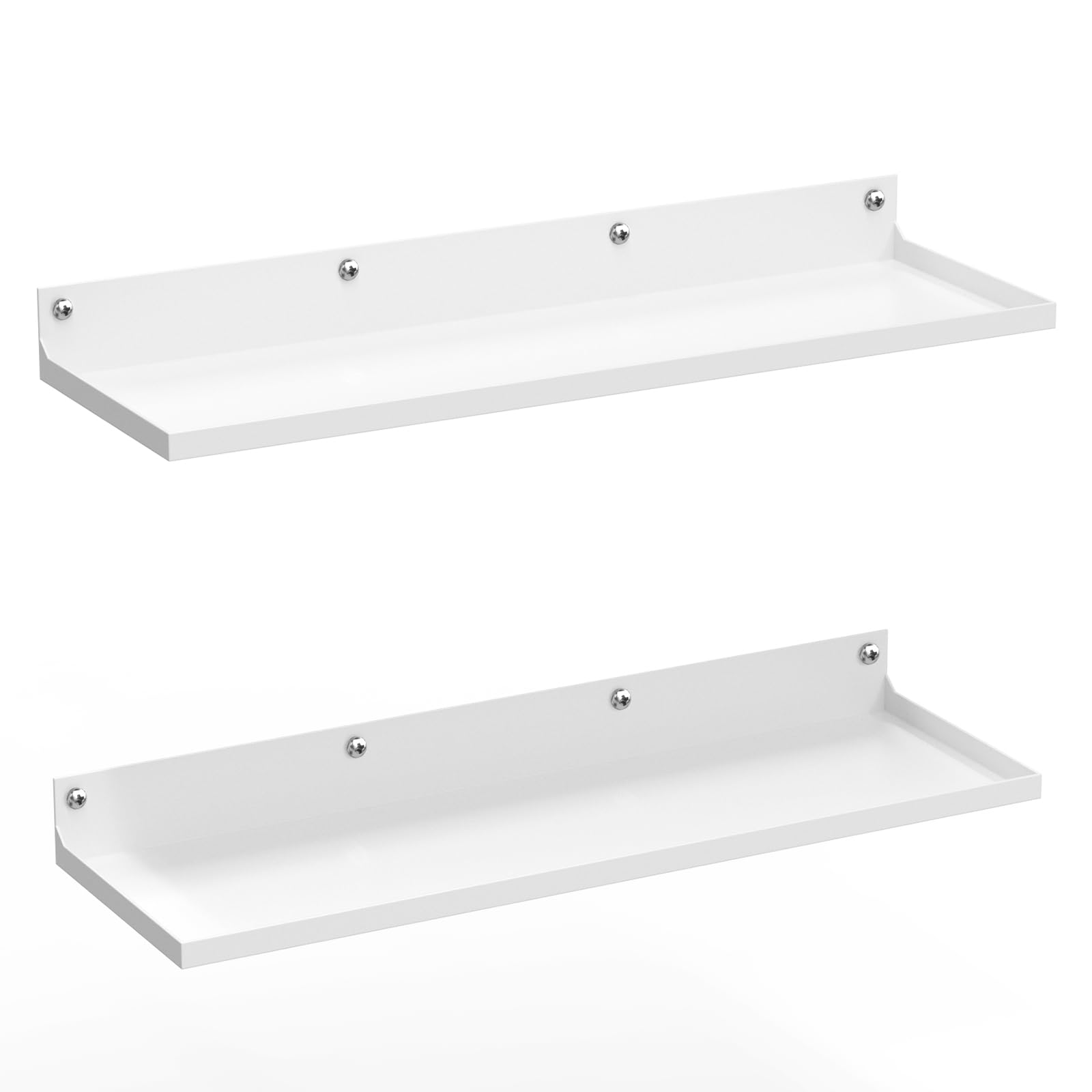 PEKGRIL Metal Wall Shelf Set of 2, 17x6 Inch Wall Display Shelf, Long Wall Mounted Floating Shelf with Lip, Shelves for Room Wall, Kitchen Shelf, Kids Display Shelves, White Bathroom Shelf similar incomplete