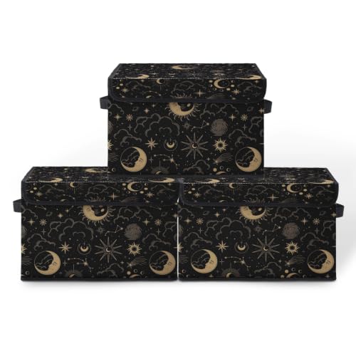 Image of Fabric Storage Bins with Lids,Under Bed Storage Containers 3Pack | Stackable Clothes Storage Bins with Lids,Closet Organizers Fabric Box for Home and Office,Blanket Clothes Organizers