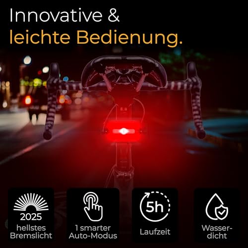 Fahrrad-Rücklicht mit Bremslicht und Reflektor