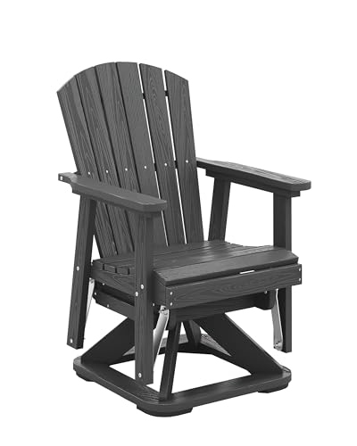 SERWALL Adirondack Swivel Glider Chair, HDPE Swivel Glider for Outdoor,
