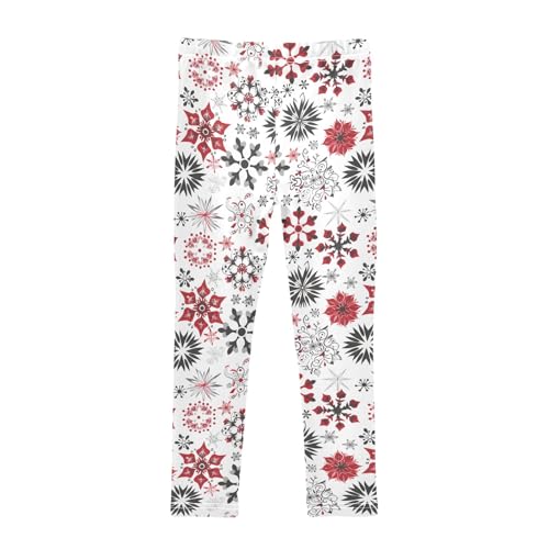 senya Girls Printed Leggings Yoga Pants Christmas Snowflakes Pattern for Kids in 4t to 10 Years, 4T2