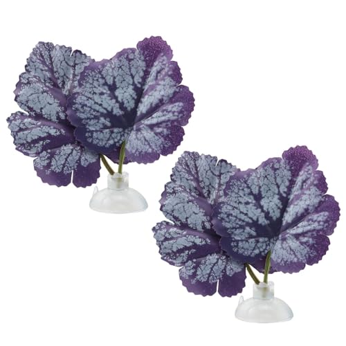 SQXBK 2PCS Purple Betta Fish Leaf Aquarium Plants
