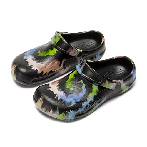 ZEENXIUYA Unisex Chef Shoes Slip Resistant Non Slip Work Shoe Casual Close Toed Clogs Waterproof Men Kitchen Garden Restaurante Black/Size 12
