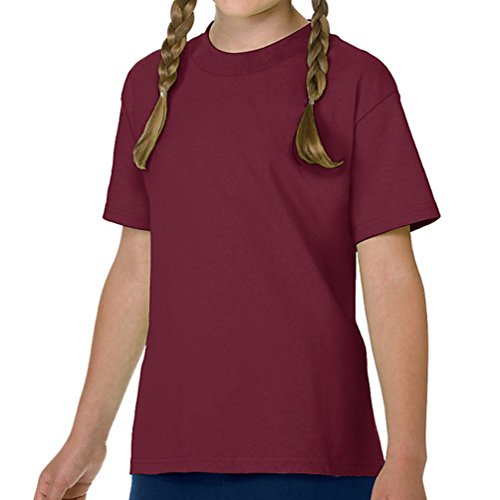 Hanes Authentic TAGLESS Kids  Cotton T-Shirt, Maroon, XS