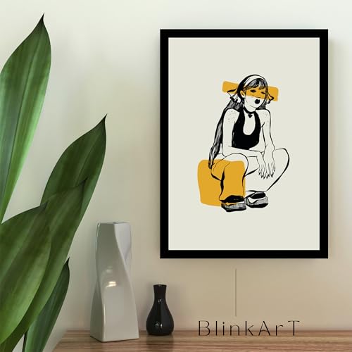 Image of BLINKART Trendy Abstract Wall Art Painting Print Design | Aesthetic Wall Decor Photo Artwork Frame Decoration Hanging For Home Bedroom Living Room Office Wall Decor | T061 | 13x10 Inches
