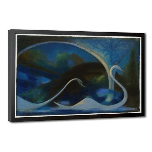 Toile Cygnes Joseph Stella décoration murale bureau petit format