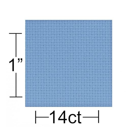 Image of Essentials By Leisure Arts Aida Cloth, 18 Count, Pale Cornflower, 12 pc, Bulk, Cross Stitch Fabric, Embroidery Fabric, Cross Stitch Supplies for Crafting, Stitching, and Sewing Projects 15X18