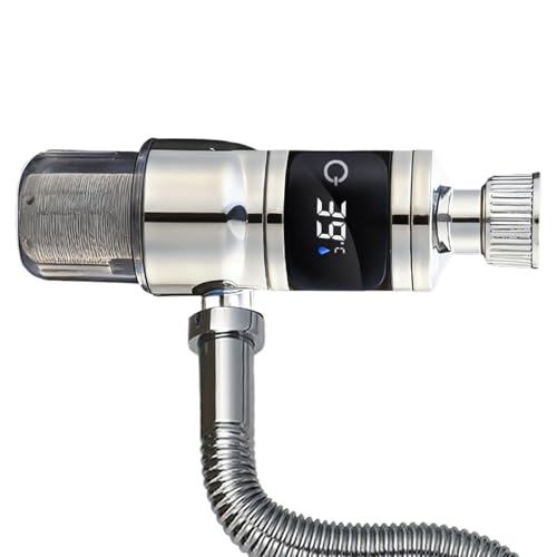 Jubilofex Indicador de temperatura del agua de ducha, filtro de agua digital con lectura instantánea, indicador de temperatura LED eléctrico para grifos de ducha, para caravanas, baños, aseos, hogares