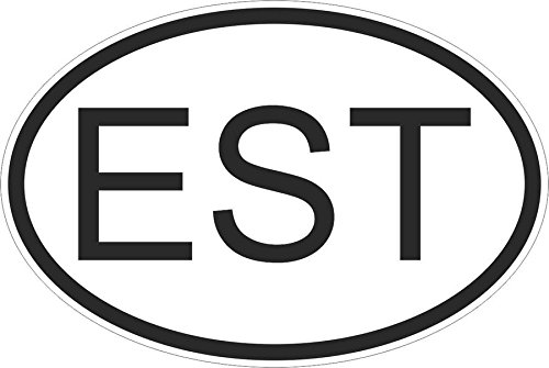 Akachafactory Autocollant Sticker Drapeau Oval Code Pays Voiture Moto Estonie estonien est