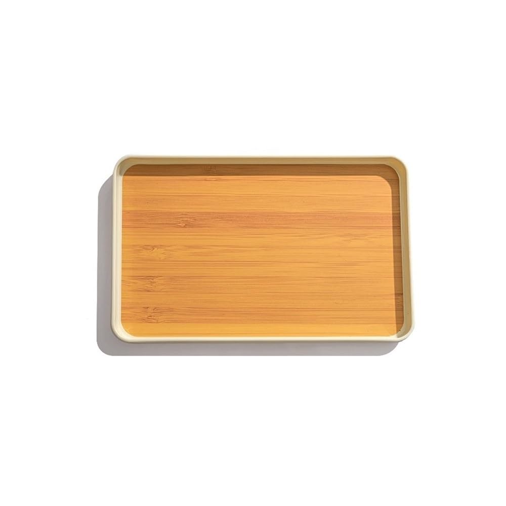 HPTHLY Serving Tray Household Dim Sum Tray Rectangular Commercial Dinner Plate Imitation Wood Grain Baking Barbecue Plate Party Cake Juice Tray Decorative Tray
