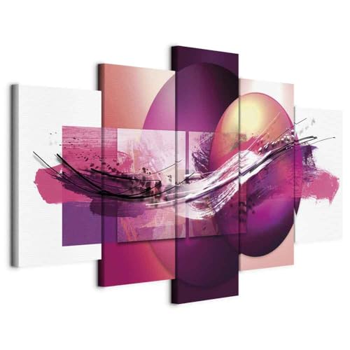 B&D XXL - Quadro 200x100 cm 5 Pezzi - Stampa su Tela Canvas con Struttura - Quadri Componibili Moderni Soggiorno Grandi - Murale Arte Decorazioni da Parete Decori -