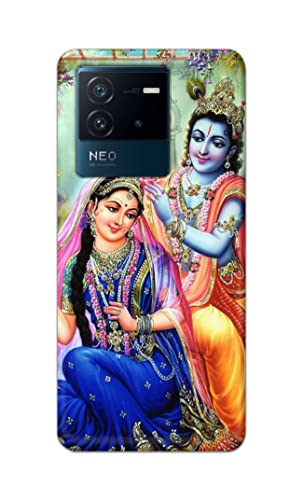 Image of Printed Hard Back Cover Case for Vivo iQOO Neo 6 5G Back Cover (Radha Krishna) -1803