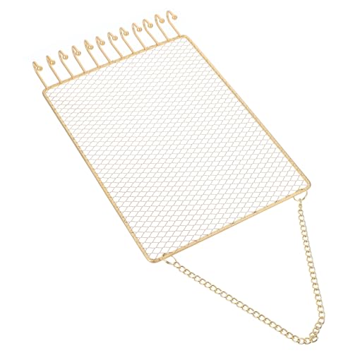 PACKOVE Estante de Joyería de Rejilla de Hierro Forjado Perchero Rectangular para Pendientes Expositor de Pendientes Soporte de Pared Organizador de Joyas de Hierro Joyero Decorativo