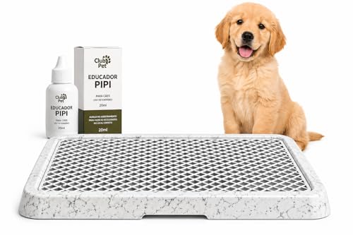 Kit Banheiro para Cachorro com Grade Sanitária + Educador Pipi 20ml | Tapete Higiênico Canino para Adestramento e Higiene PET