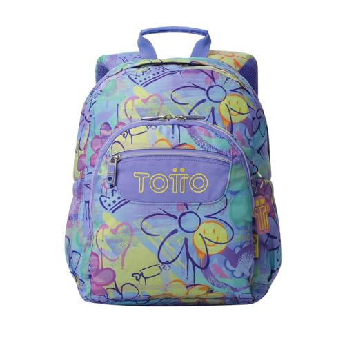 TOTTO   Mochila Escolar, Modelo Gommas, Mochila Mediana, Capacidad 15 L, Bolsillo para PC 14