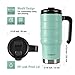 HAUSHOF 24 oz Travel Mug, Stainless Double Wall Vacuum Insulated Tumbler with Handle & Spill Proof Twist On Flip Lid and Wide Mouth, BPA Free