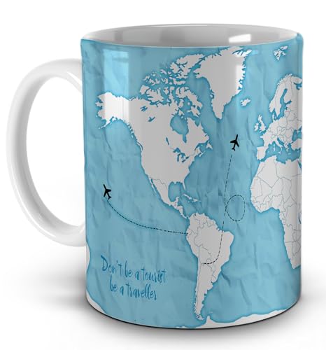 Caneca Mapa Mundi Viajante