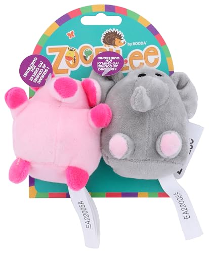 ZOOBILEE Jouets chiens mini éléphant cochon 2 pack