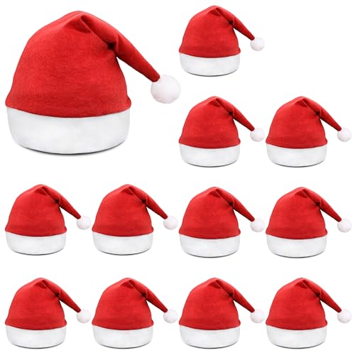 Nikolausmütze Erwachsene 31 TIKTALK Weihnachtsmützen 12PCS Set, Nikolausmütze Erwachsene Rot...