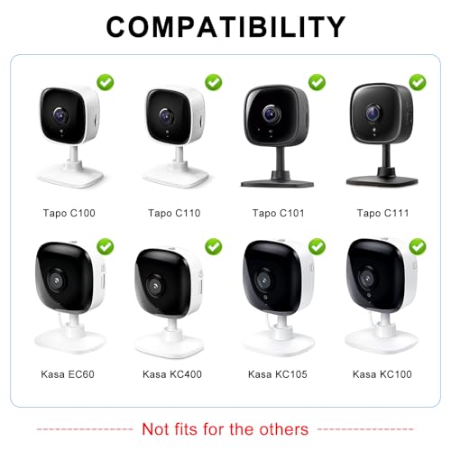Image of 2 Pack Self Adhesive Wall Mount Bracket for Tapo Indoor Security Camera C100 /C101 /C110 /C111 /Kasa Smart Security Camera EC60 /KC400 /KC100 /KC105 No Drilling Wall Mount Bracket for TP-Link Camera