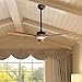 SUNNOCK 52’’Ceiling Fan with Light, 3 Solid Wood Blades, 3-Color Light 6-Speed Outdoor/Indoor Ceiling Fan for Bedroom,Living Room,Patio,Porch,Farmhouse,Reversible Silent DC Motor, Dark Walnut