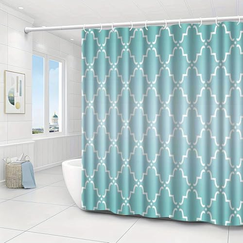 Rideau de douche vert dégradé nordique géométrique moderne 95x210cm - 3