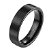 Frank S.Burton 6mm/8mm Mens Womens Black Tungsten Rings Wedding Band Beveled Edge Size 4-15