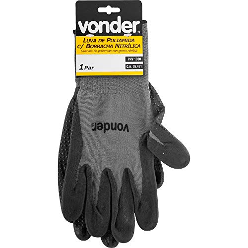 Luva de Poliamida com Borracha Nitrílica, Tamanho 10, PNV 1000, Vonder VDO2407