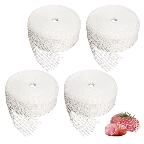 4 Rouleaux Rouleaux de Filet à Viande, 1m x 9cm Filet à Jambon en Coton