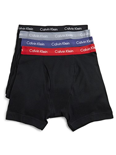 Calvin Klein Men's Holiday Cotton Boxer Brief - 4 Pack, Black Multi, Medium
