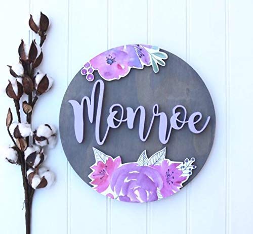 round wooden baby name signs for nursery