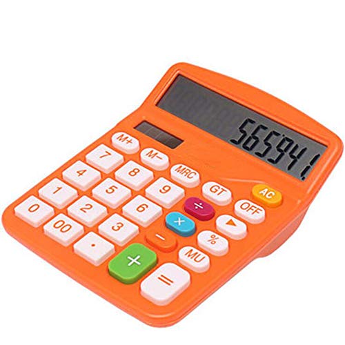 Calculator Solar Energy Dual Power 12 Digits high tech LCD Display Finance Office Desktop Calculator Accounting only (T)