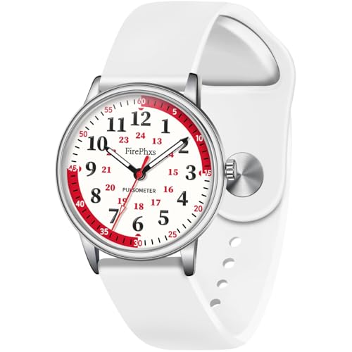 Montre d'infirmière 24h avec aiguille des secondes argentée