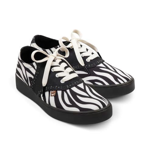 Image of Hot Chocolate Design All-Day Women's Lace-Up Sneakers | Canvas Upper, Cushioned Footbed with Arch Support, Flexible Rubber Outsole, Vegan Construction, Casual Everyday Sneakers