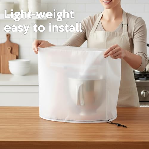 Image of Mixer Dust Cover Water Proof Protective Covers with adjustable drawstring cord, Compatible with KITCHENAID ARTISAN, Hamilton, PowerXL, Ninja, Cosori -14W x17D x20H in