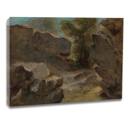 Tableau Eugène Delacroix Rocks pour sublimer l'ambiance feutrée d'une chambre à coucher cosy