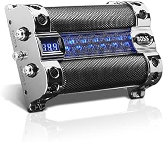 BOSS Audio Systems CAP8 8 Farad Car Capacitor - Energy Storage, Enhanced Bass From Stereo, Warning Reverse Polarity Tone, Voltage Overload Low Battery Voltage Led, For Amplifier and Subwoofer