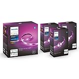 Philips Hue White & Col. Amb. Lightstrip Plus 2m Basis + Lightstrip Plus 3m Erweiterung, 16 Mio. Farben, steuerbar via App, kompatibel mit Amazon Alexa (Echo, Echo Dot)