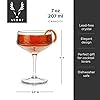 Viski Admiral Stemmed Cocktail Glasses, Crystal Dr... #2