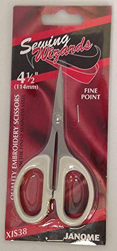 Janome 4.5-Inch Fine Point Embroidery Sewing Wizards Scissors, Metal, Purple, 9 x 12 x 16 cm
