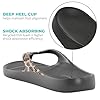 LightFeet Women Arch Support Flip Flops (Black, UK Footwear Size System, Adult, Women, Numeric, Medium, 7) #3