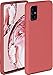 ONEFLOW Custodia morbida compatibile con Samsung Galaxy A51, custodia in silicone con bordo rialzato per la protezione dello schermo, custodia morbida per telefono, Rosso opaco