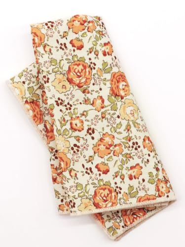 Image of Floral Pocket Squares for Men with Holder Printed Flower Mens Handkerchief Cotton Suit Pocket Hanky for Wedding
