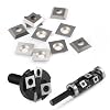 12x12x2.2mm Square Insert Carbide Replaceable Blade, 10 Pack Planer Knives for Surfacing, Planning, Flycutter & Slab Leveler Router Bit Replacement Cutter (12x12x2.2mm)