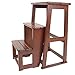 ZAQI Trittstufe Leiter Küchen-Trittleiter aus Holz, 3-stufiges Klappregal für Kinder, Erwachsene, Senioren, 150 kg (Color : A)